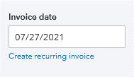 Select recurring invoice link
